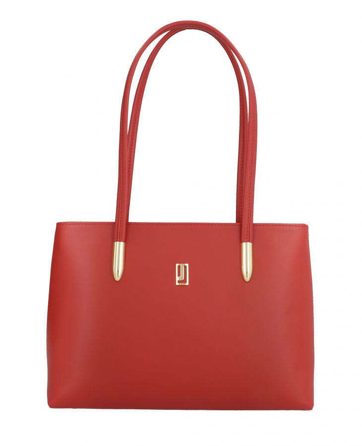 Azalea bag in Napa leather with top zipper, multiple compartments, and two shoulder straps.