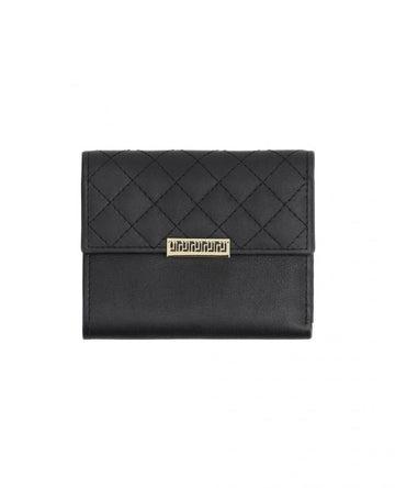 Mini quilted leather wallet.