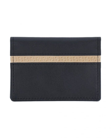 Black and Off White Leather card case