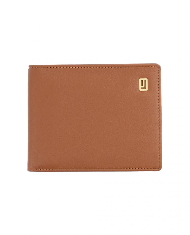 Elegant leather wallet with removable flap.