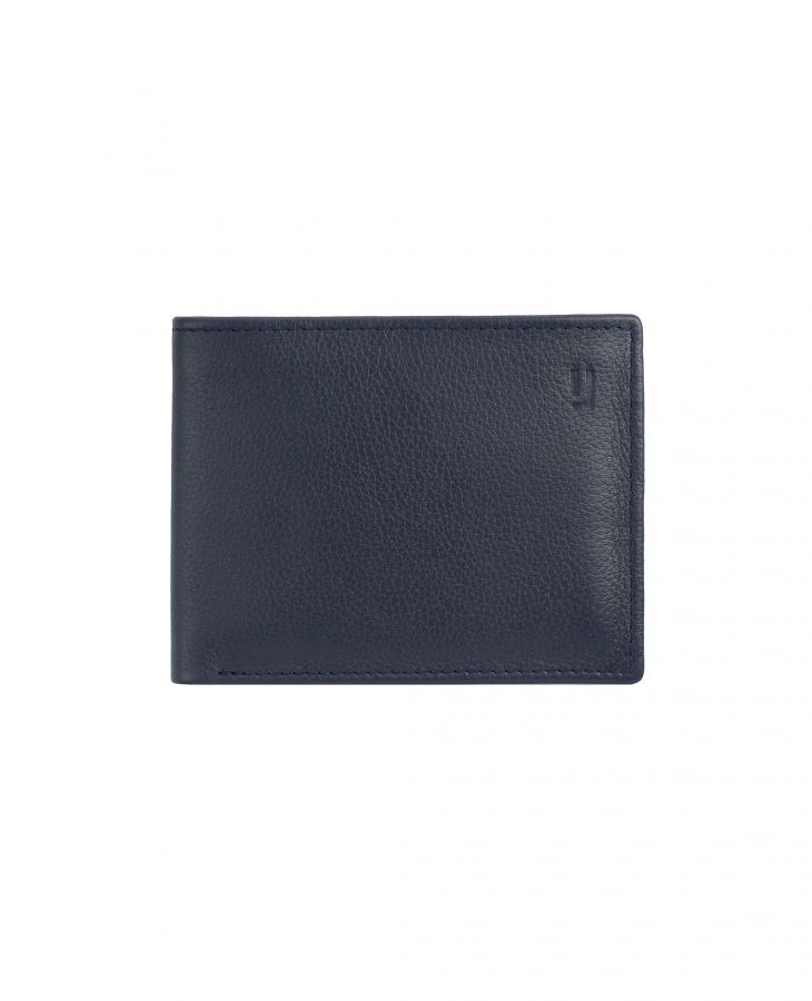 Elegant blue leather wallet with card slots