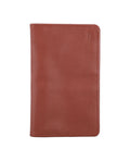 Leather wallet with full-length pockets.