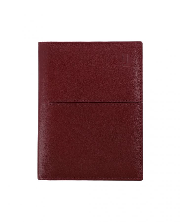 Slim Barcelona wallet with card slots, ID window, and pockets, perfect for daily use or travel.