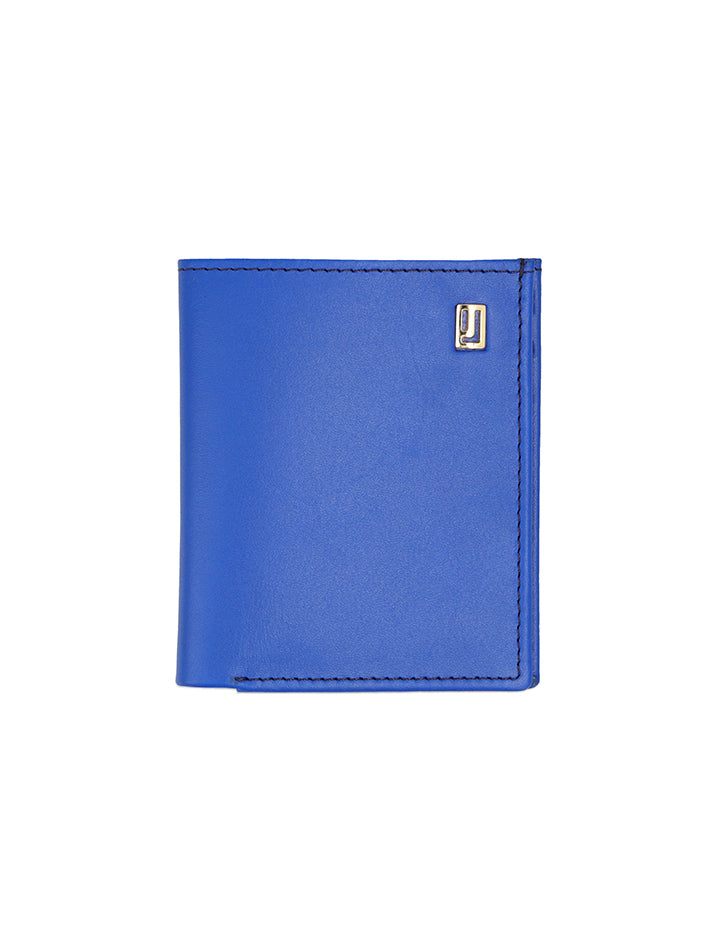 vibrant blue leather wallet