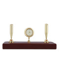 Elegant fountain pen holder with clock.