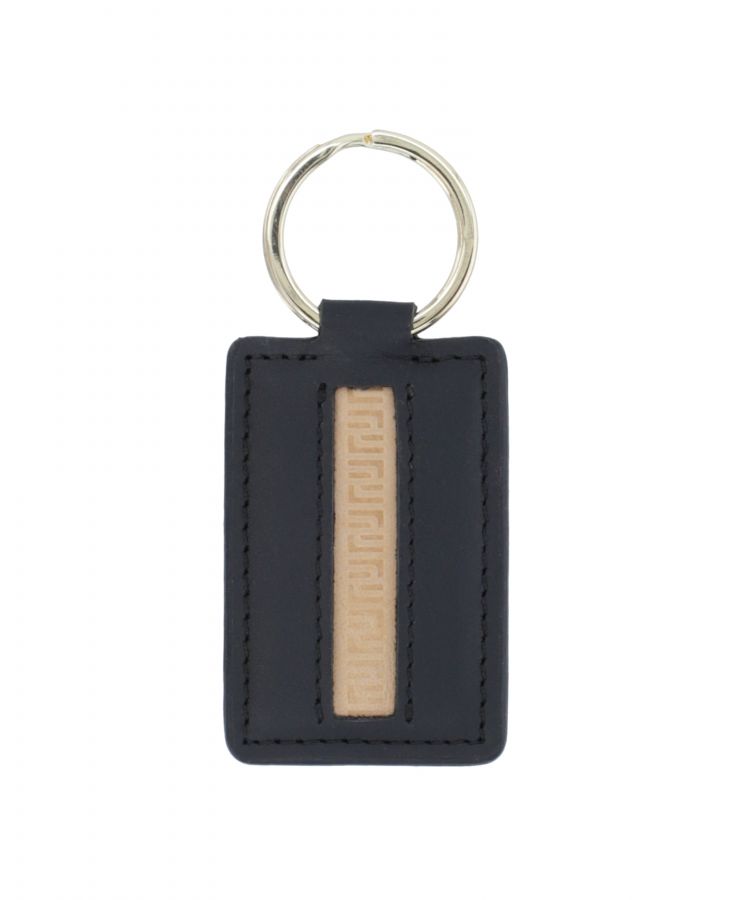 Premium leather keychain with logo detail