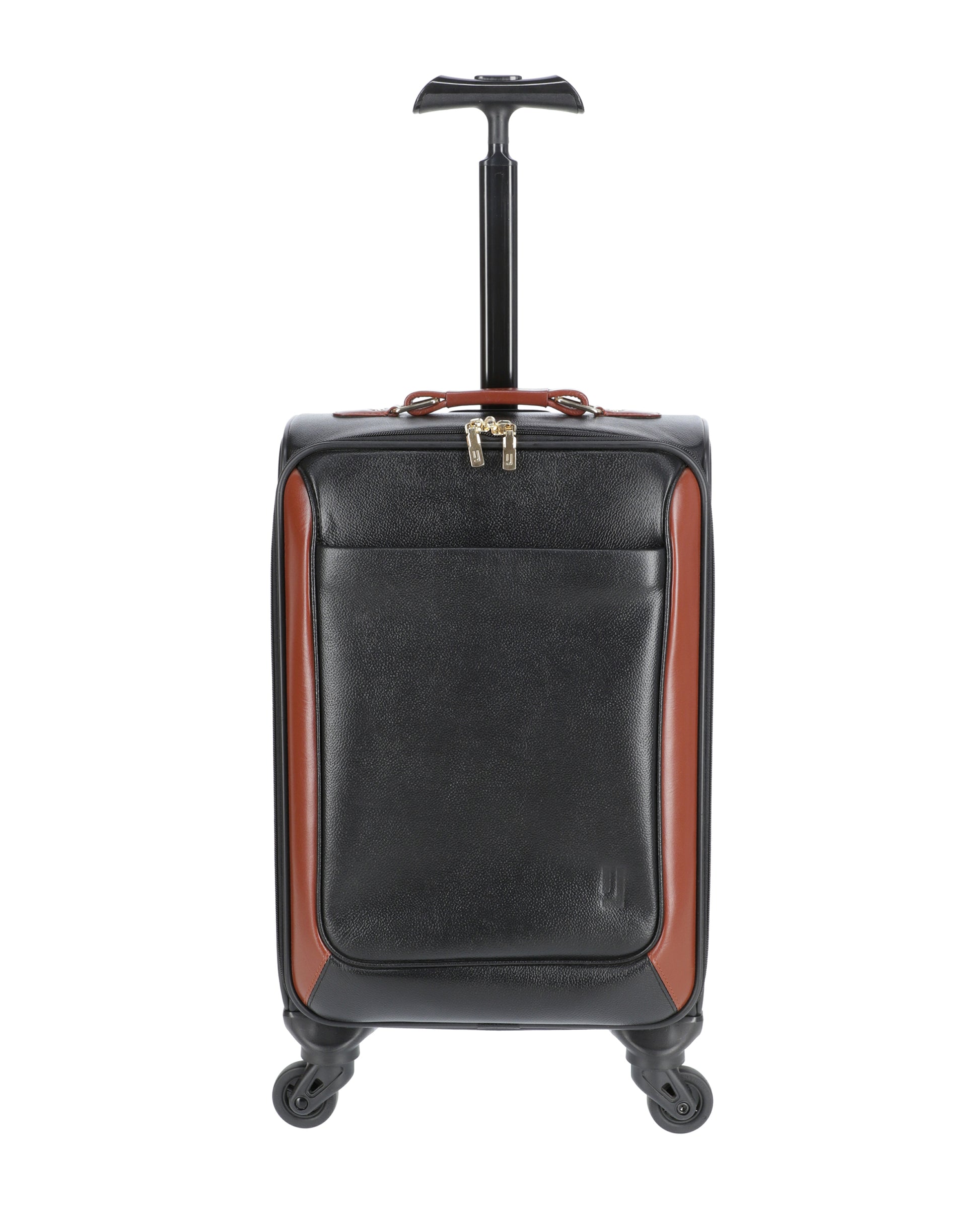  leather trolley bag with retractable handle