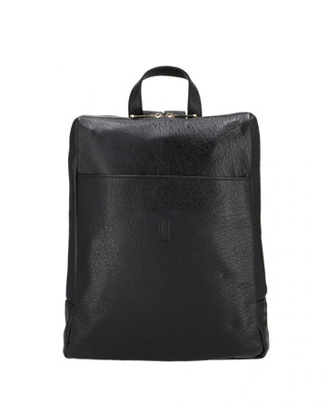 Sleek compact leather backpack.