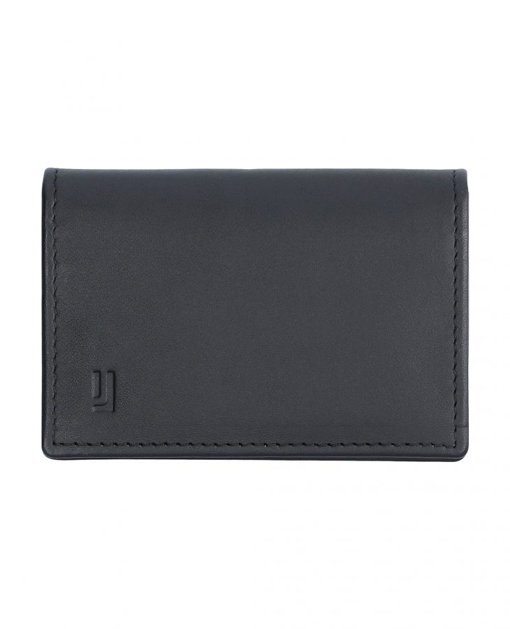 Slim leather card case, with multiple slots