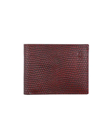 Lizard embossed leather wallet